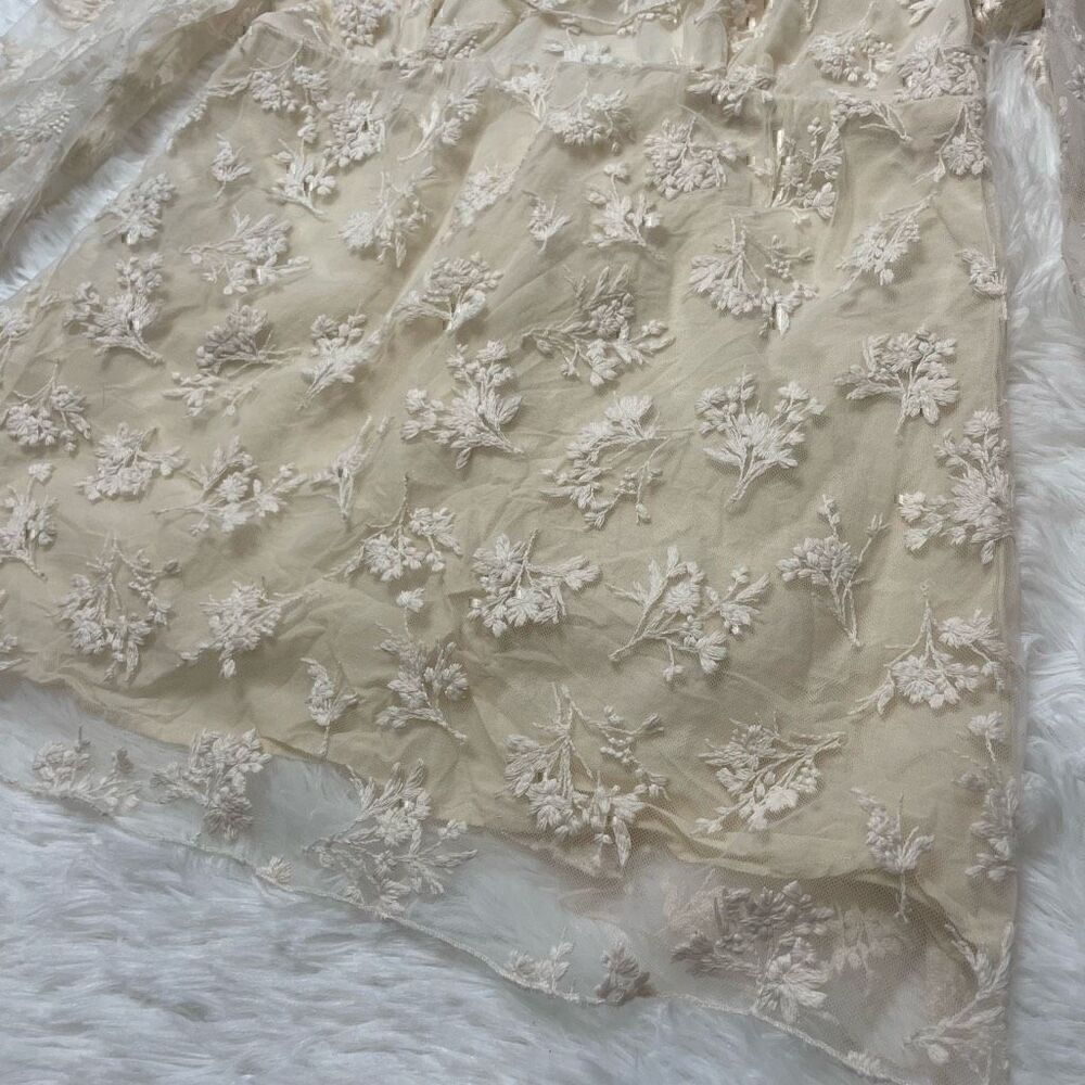 Zara Embroidered Ruffle Off Shoulder Lace Top Size XS - Small Romantic Ivory - Picture 7 of 14
